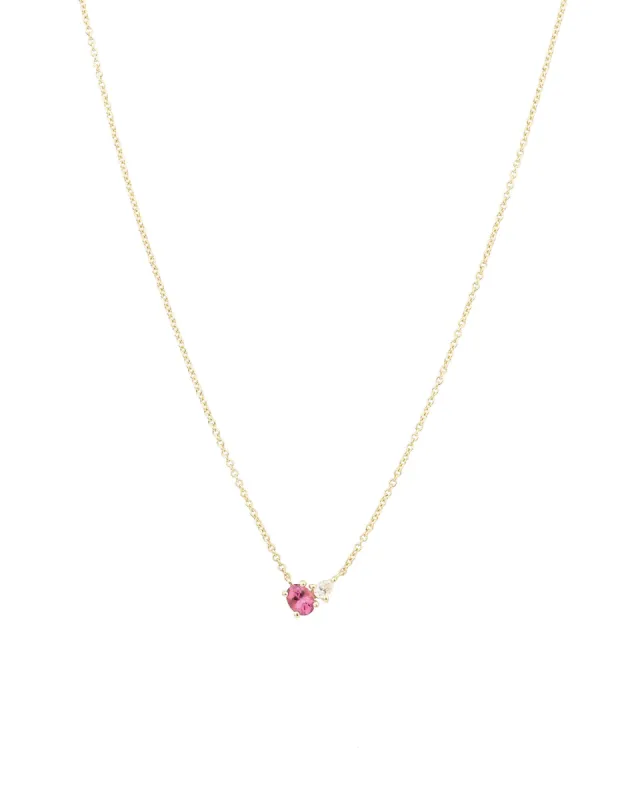 Tourmaline + Diamond Necklace sold by Blue Ruby