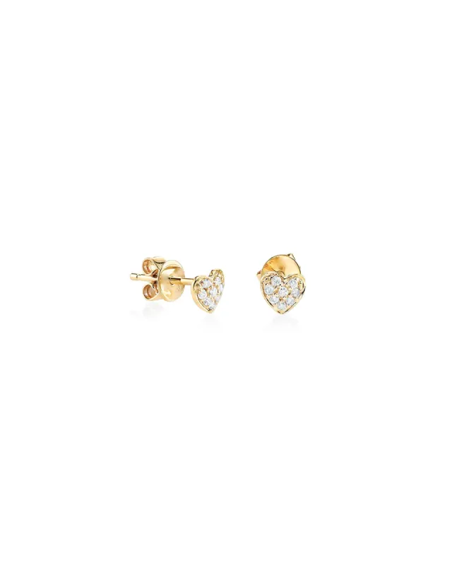 Pavé Heart Studs sold by Blue Ruby