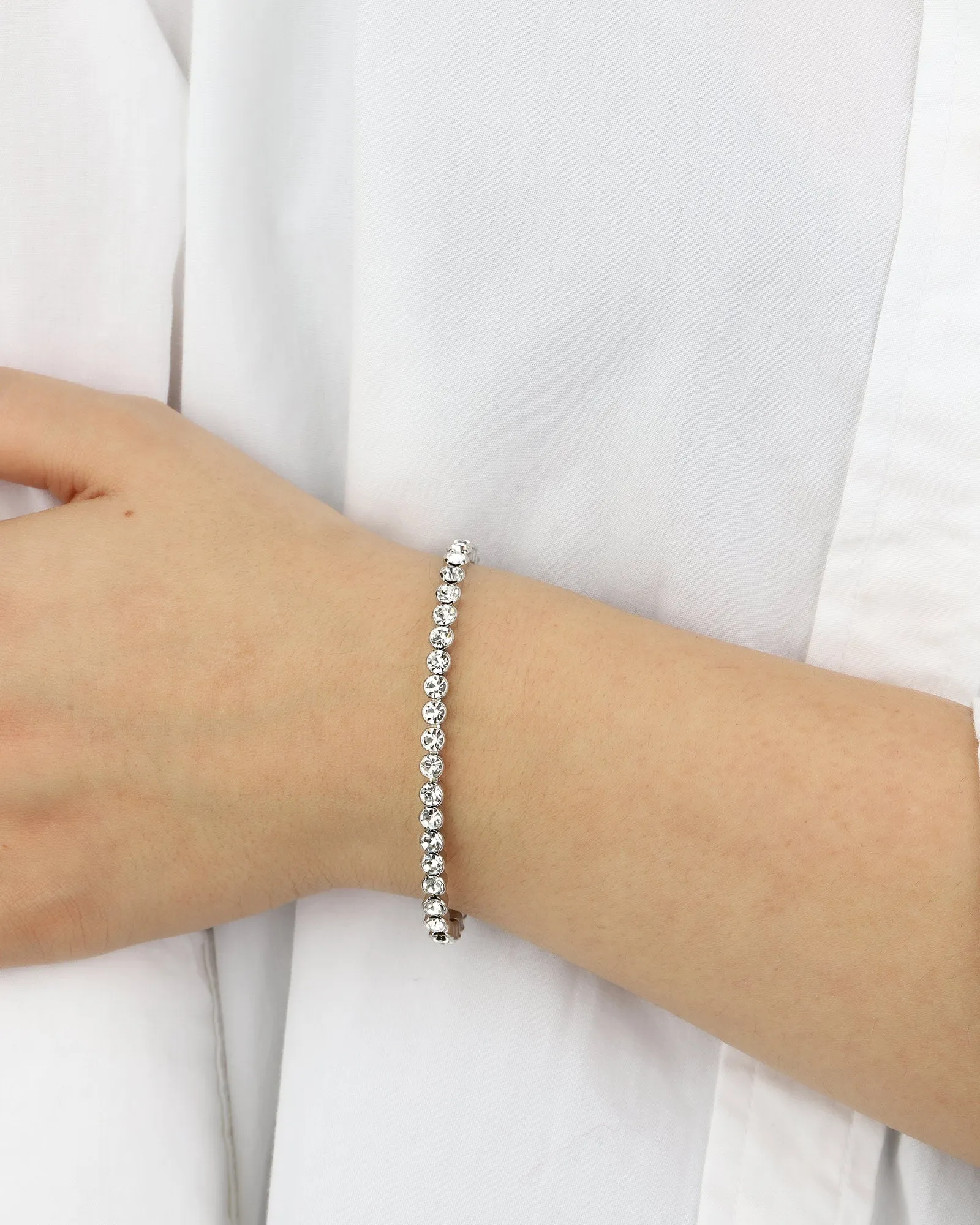 1 Row 4mm Crystal Stretch Bracelet sold by Blue Ruby product image thumbnail 2