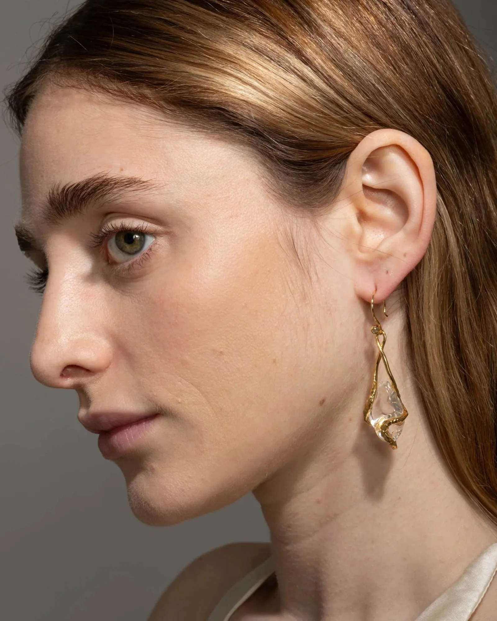 Liquid Vine Lucite Suspended Raindrop Wire Earrings sold by Blue Ruby product image thumbnail 2