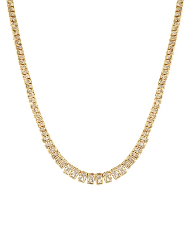 The Emerald Bezel Tennis Necklace sold by Blue Ruby