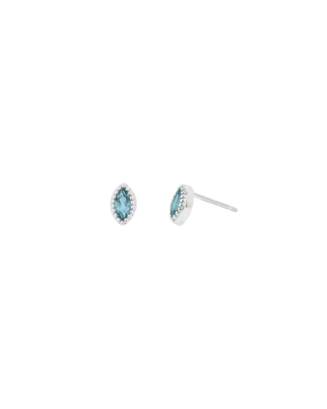 Stone Milgrain Marquise Studs sold by Blue Ruby