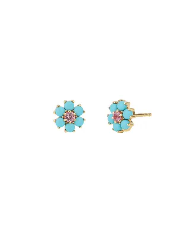 Stone Flower Studs sold by Blue Ruby