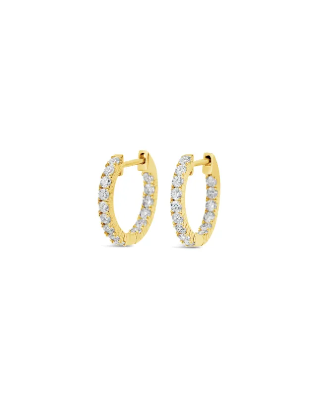 Double Vision Diamond Huggies | 16mm sold by Blue Ruby