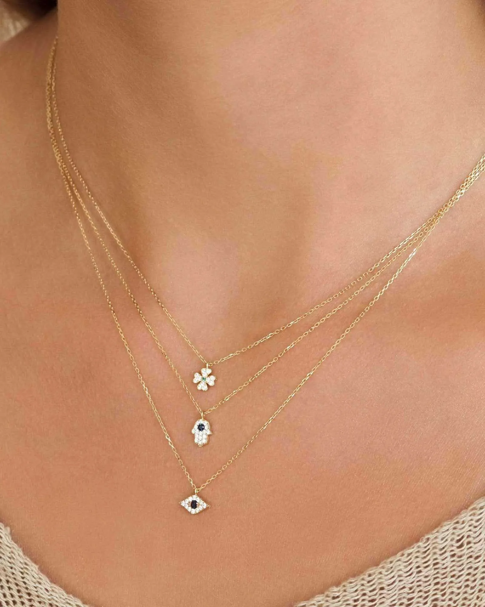 Four Leaf Clover CZ Necklace sold by Blue Ruby product image thumbnail 2