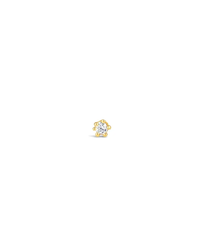 Six Prong CZ Stud | 2mm sold by Blue Ruby