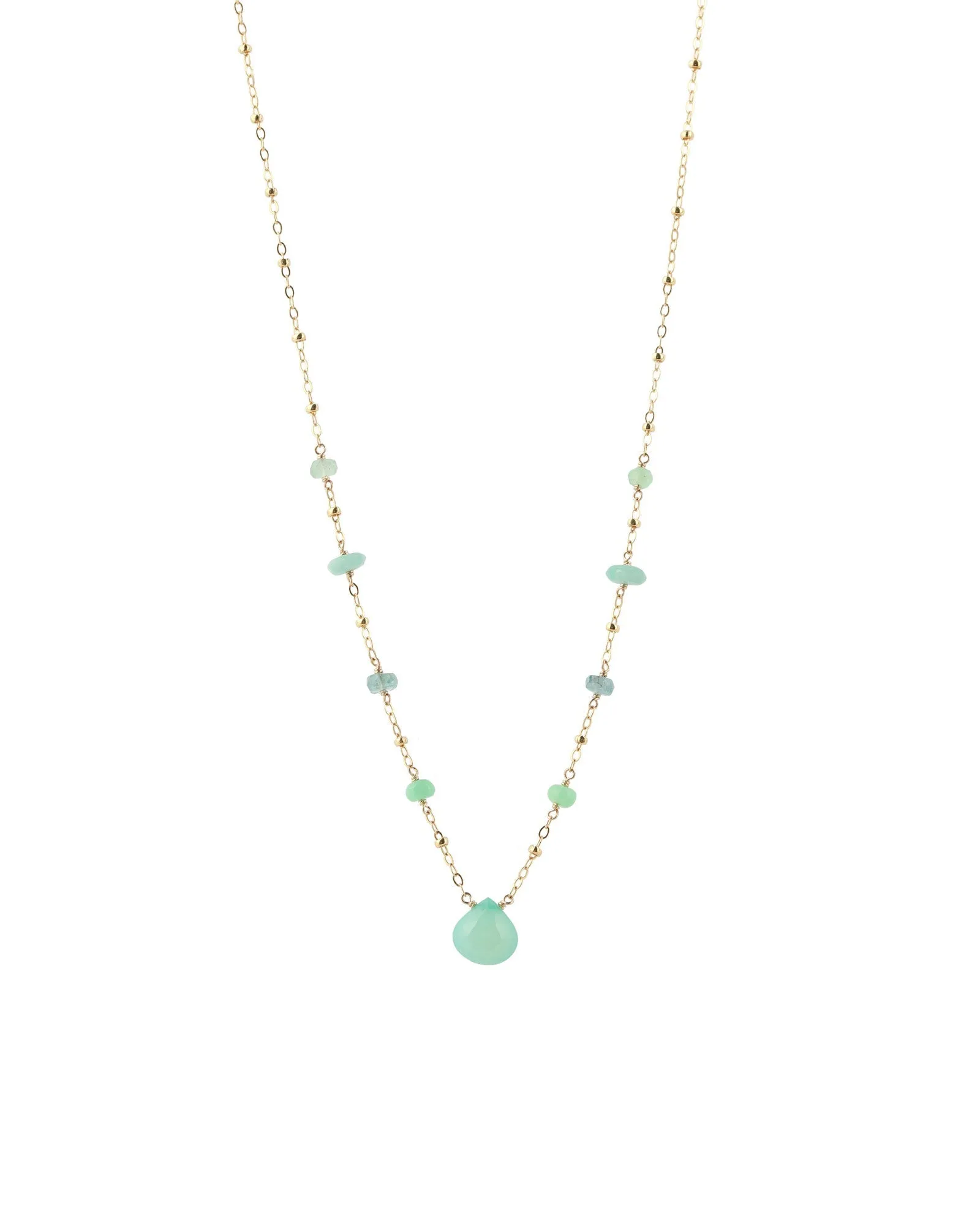 Mixed Stone Teardrop Station Necklace sold by Blue Ruby product image thumbnail 4