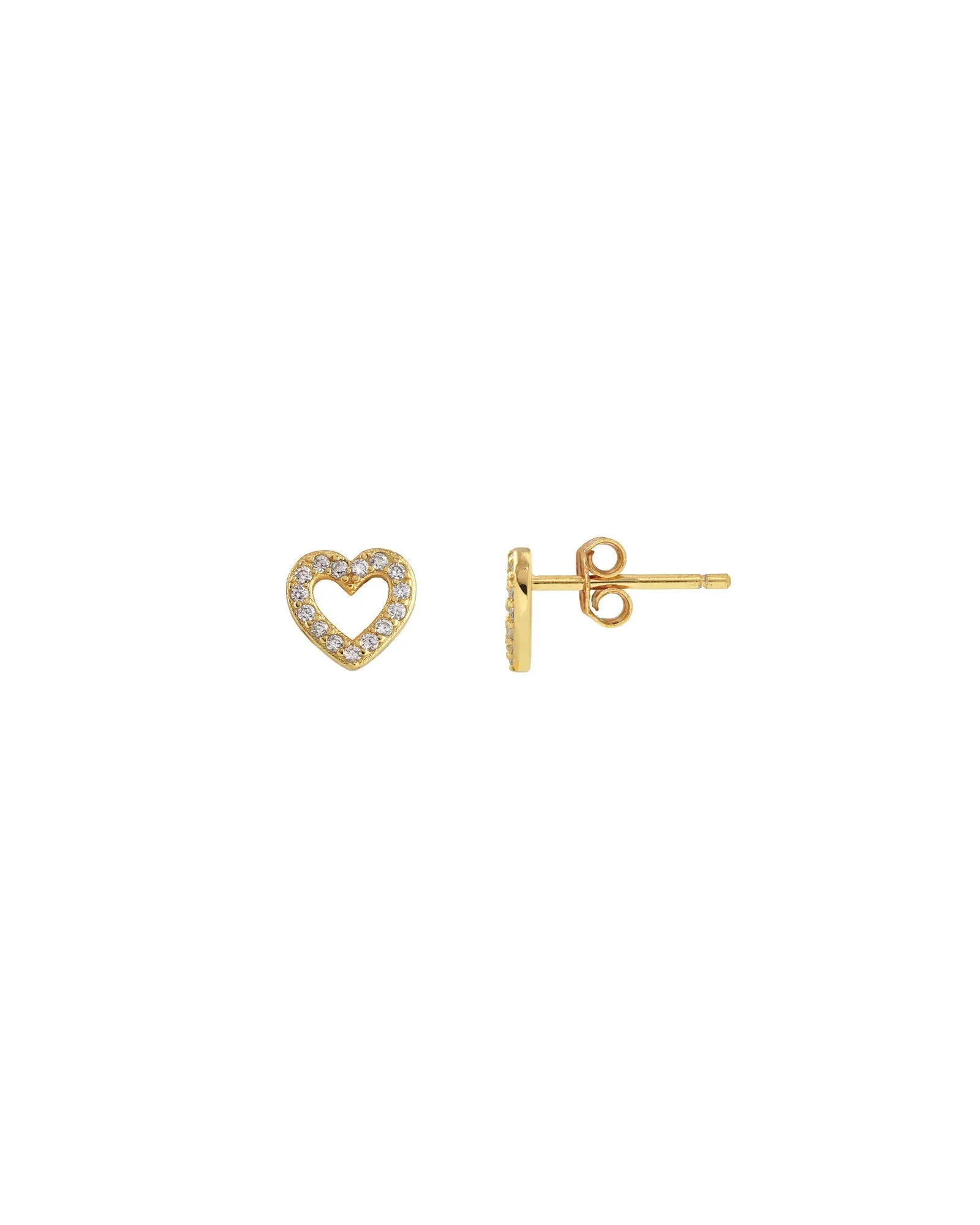 Pavé Open Heart Studs sold by Blue Ruby