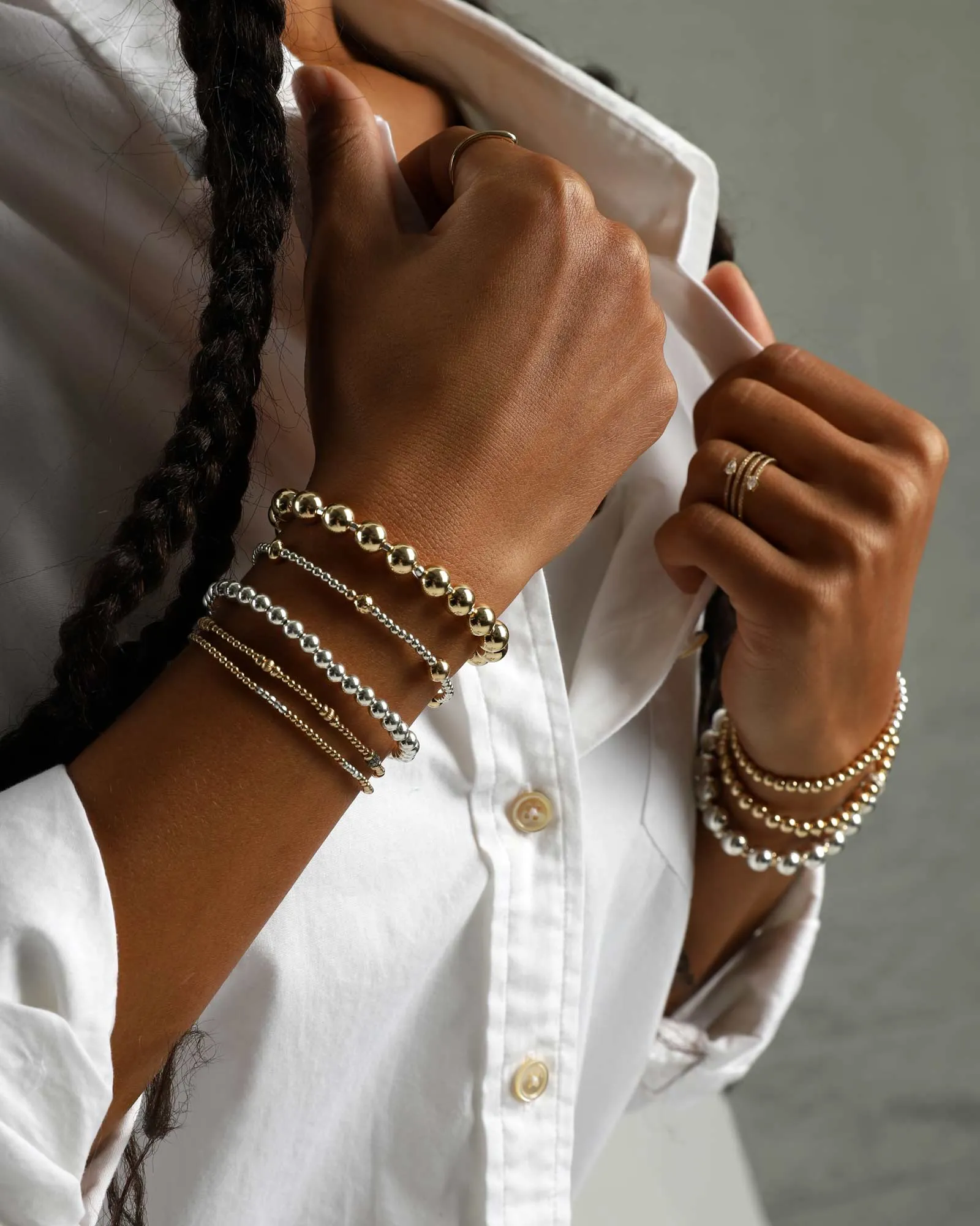 Two Tone Beaded Bracelet | 2.5-8mm sold by Blue Ruby product image thumbnail 2