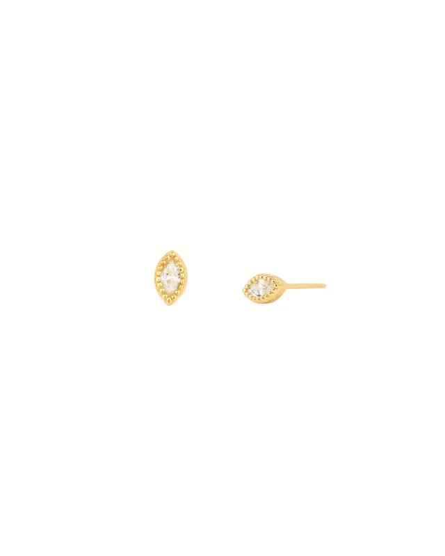 CZ Milgrain Marquise Studs sold by Blue Ruby