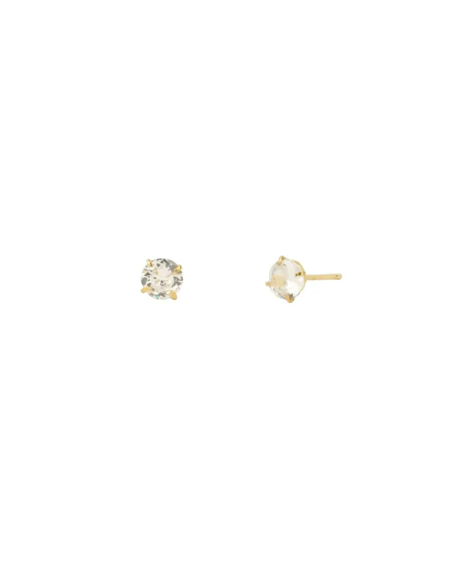 Round CZ 4mm Studs sold by Blue Ruby