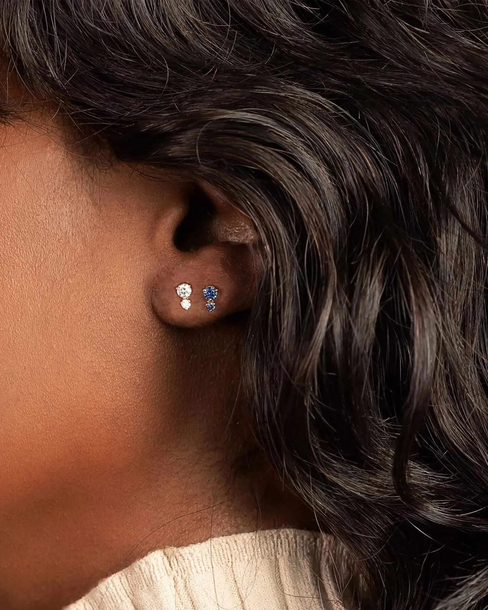 Two Round CZ Stud sold by Blue Ruby product image thumbnail 2