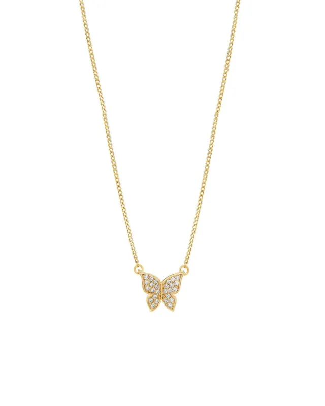 Pavé CZ Butterfly Necklace sold by Blue Ruby