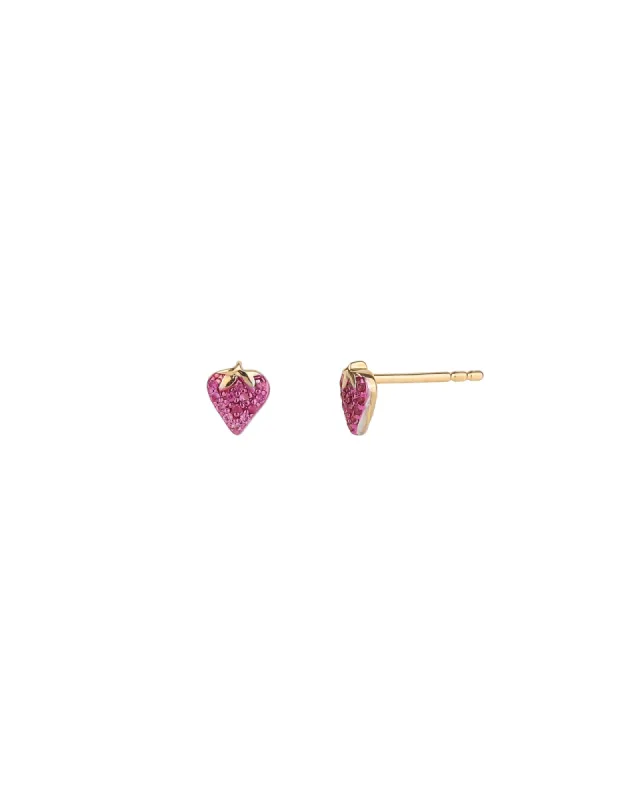 Strawberry Pavé Studs sold by Blue Ruby