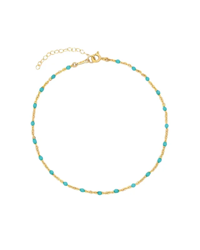 Enamel Beaded Chain Anklet sold by Blue Ruby