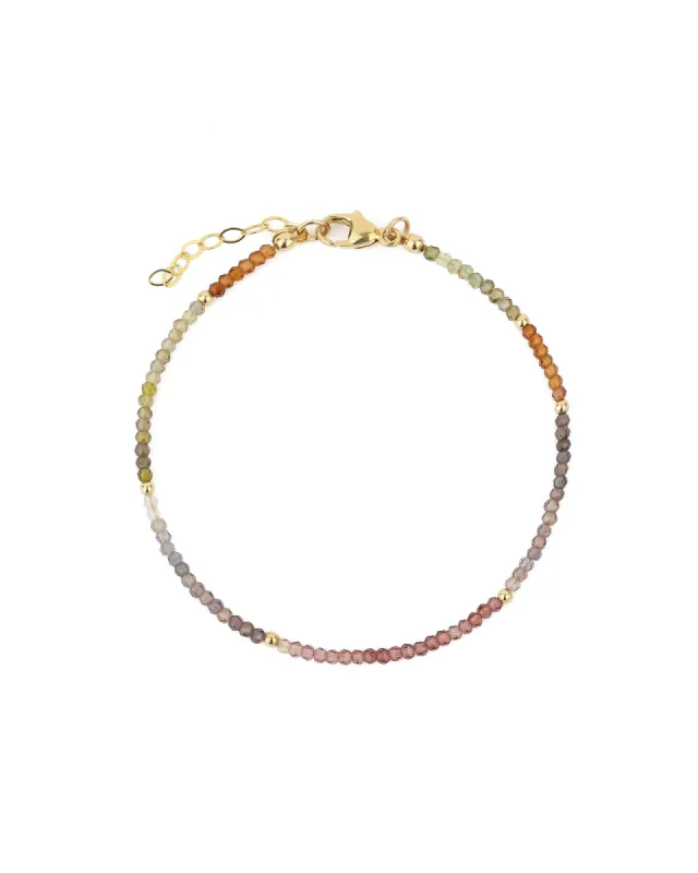 Spinel Mix Stone Beaded Bracelet | 2mm sold by Blue Ruby