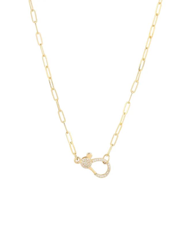 Pavé Clasp Paperclip Necklace sold by Blue Ruby