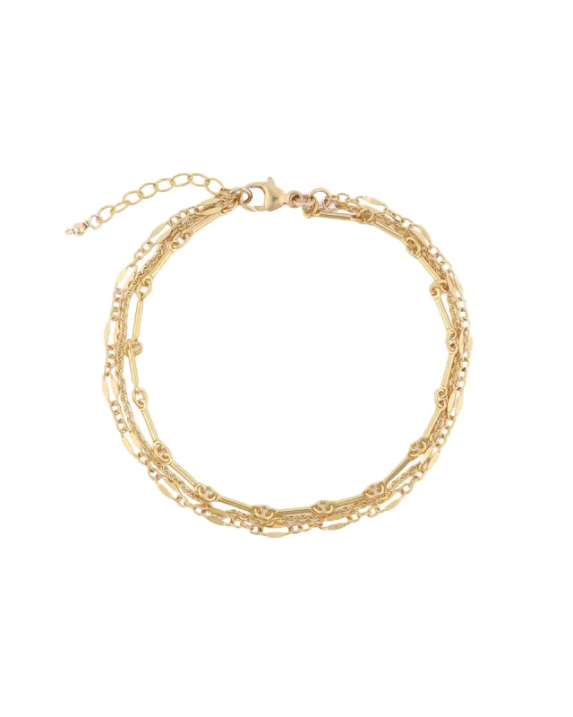 Three Row Bar Dap Cable Chain Bracelet sold by Blue Ruby