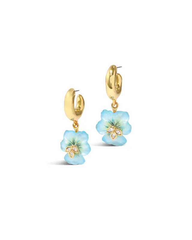 Pansy Petite Lucite Hoop Earrings | Lake Pansy sold by Blue Ruby