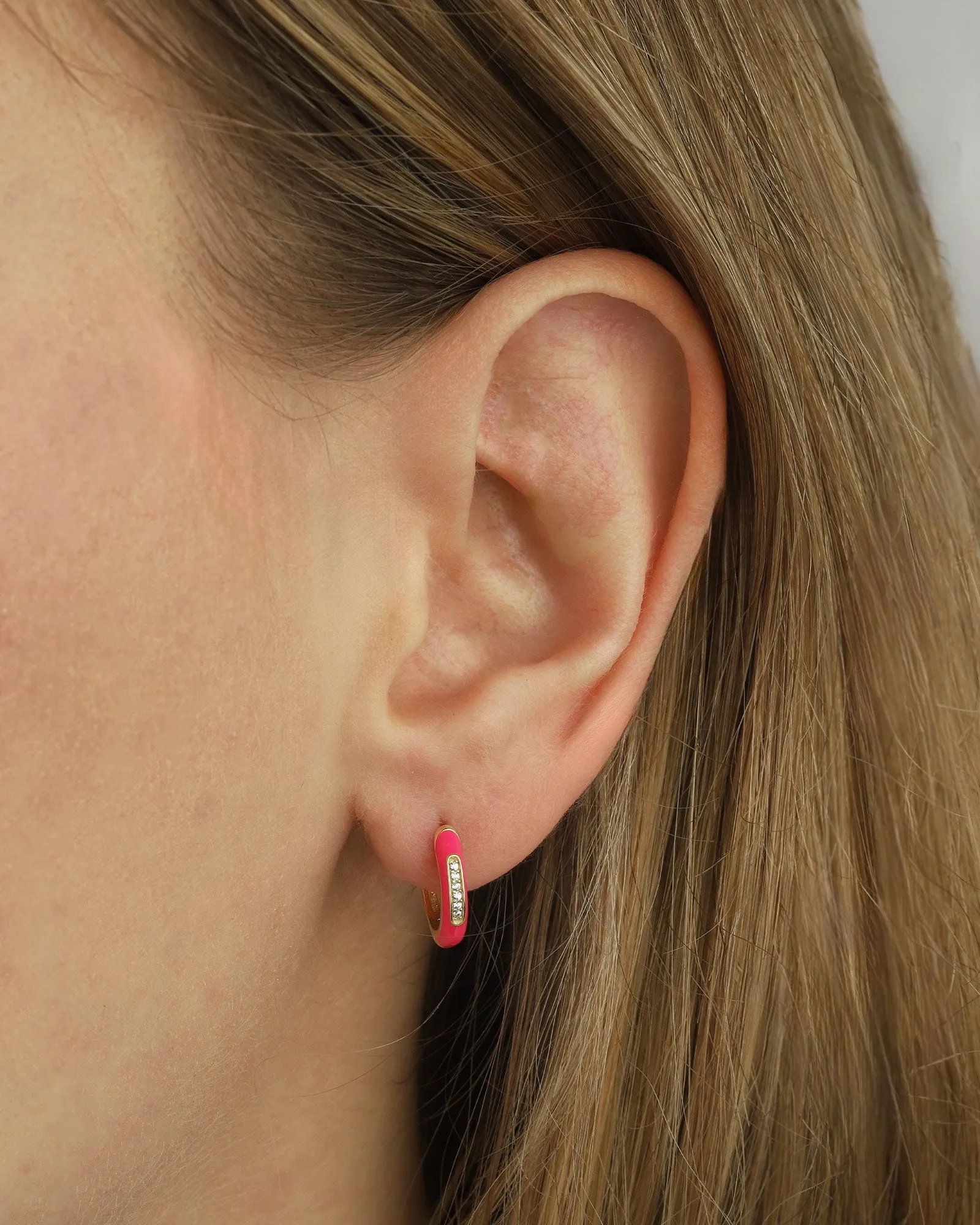 Enamel CZ Huggies | 12mm sold by Blue Ruby product image thumbnail 2