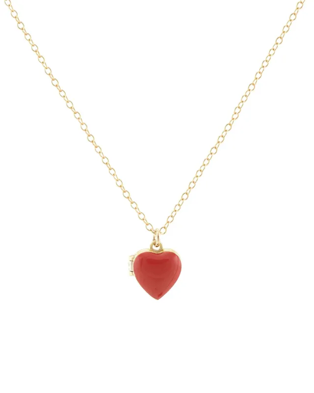 Enamel Heart Locket sold by Blue Ruby