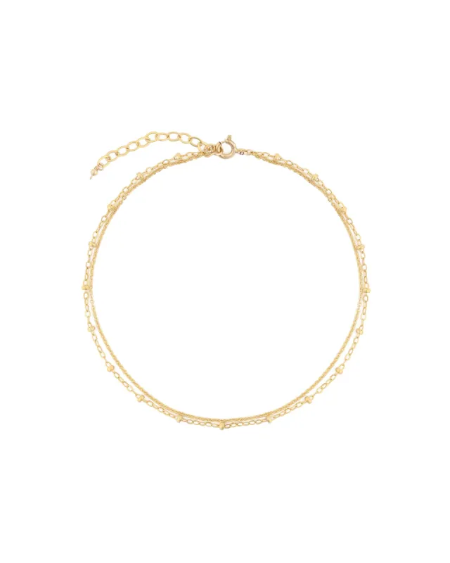 Two Row Satellite Cable Anklet sold by Blue Ruby