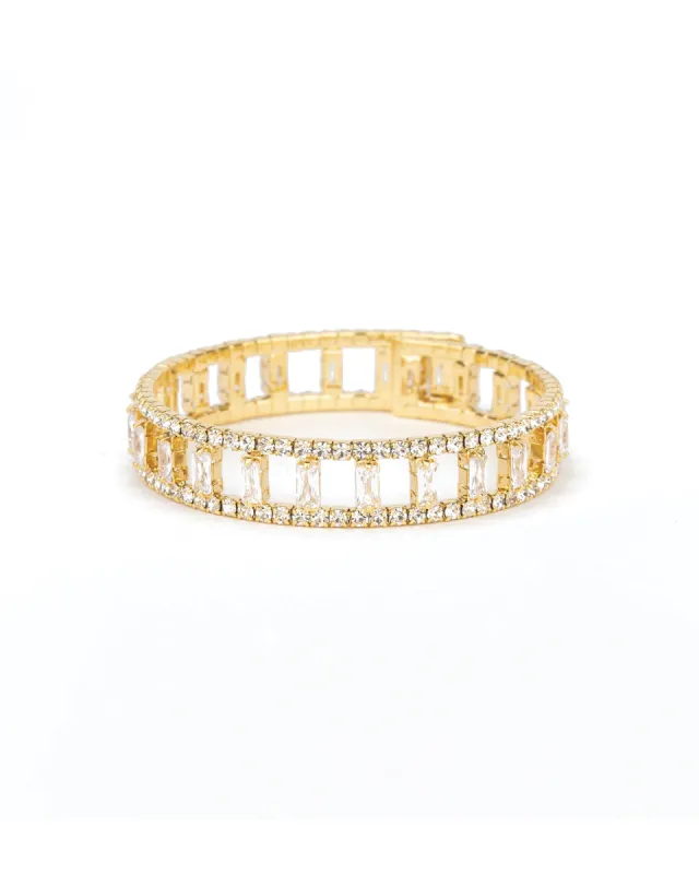 Wide Open Crystal & CZ Baguette Cuff sold by Blue Ruby
