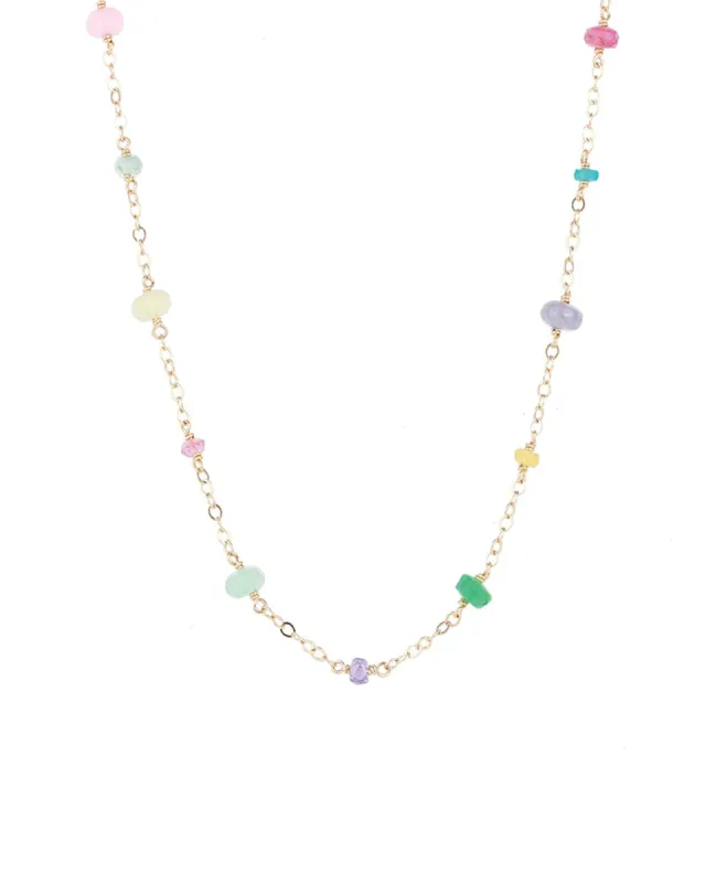 Mixed Stone Station Necklace sold by Blue Ruby