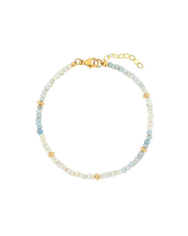 Shaded Blue Opal Beaded Bracelet | 3mm sold by Blue Ruby