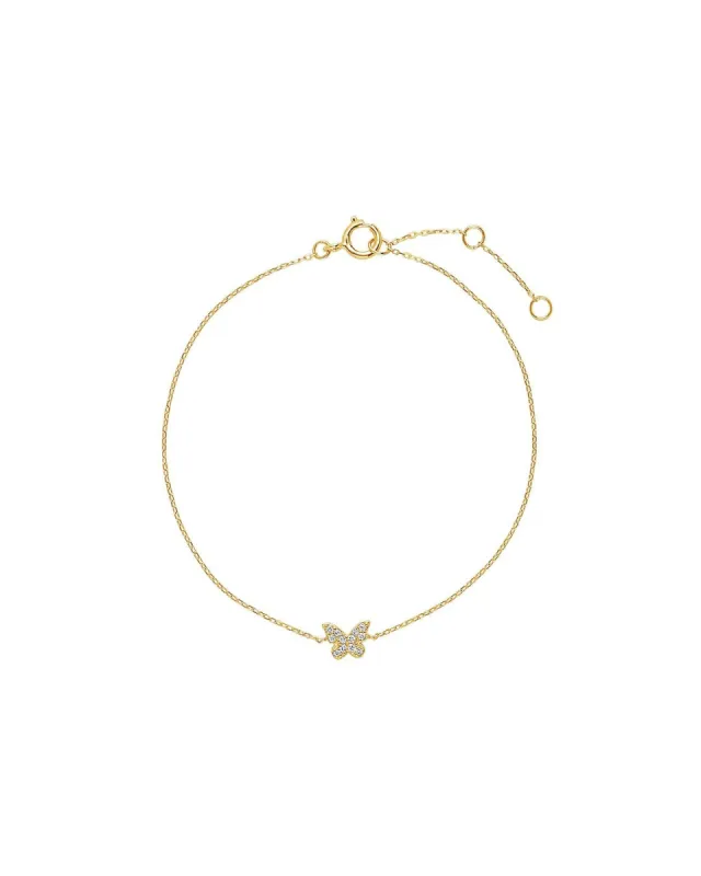 Pavé CZ Butterfly Bracelet sold by Blue Ruby