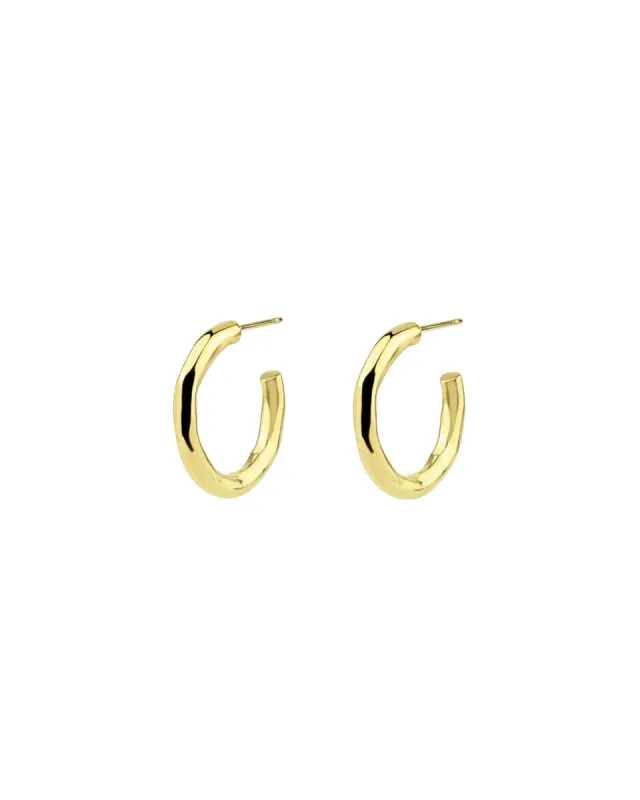 Hammered Thick Hoops I 18mm sold by Blue Ruby