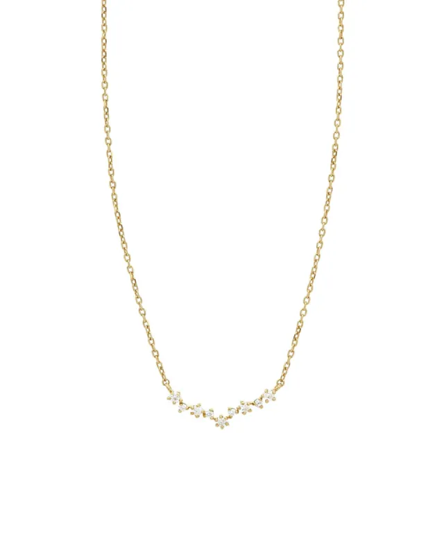 Curved CZ Stars Necklace sold by Blue Ruby