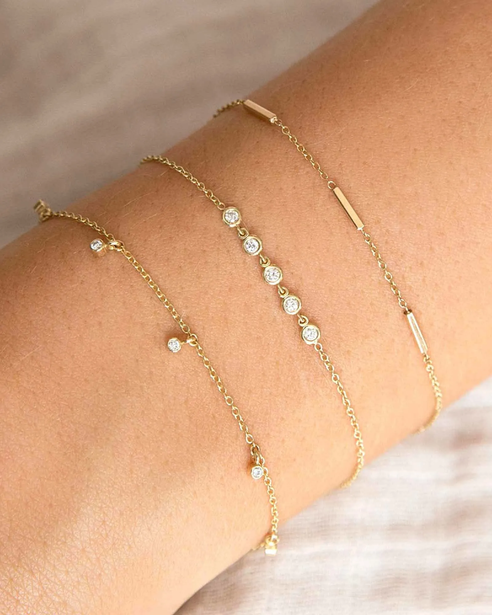 Diamond Drop Bezel Bracelet sold by Blue Ruby product image thumbnail 2