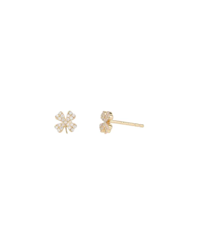 Clover Pavé Studs sold by Blue Ruby