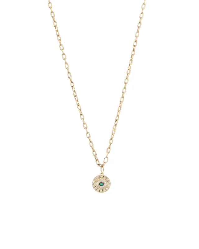 Pavé Evil Eye Ray Cable Chain Necklace sold by Blue Ruby