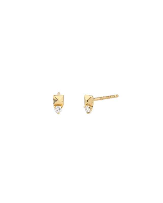 Triangle Diamond Studs sold by Blue Ruby