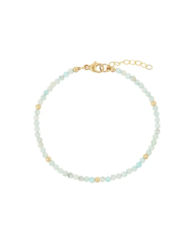 Larimar Beaded Bracelet | 2.5mm sold by Blue Ruby