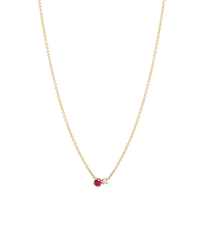 Diamond + Ruby Necklace sold by Blue Ruby
