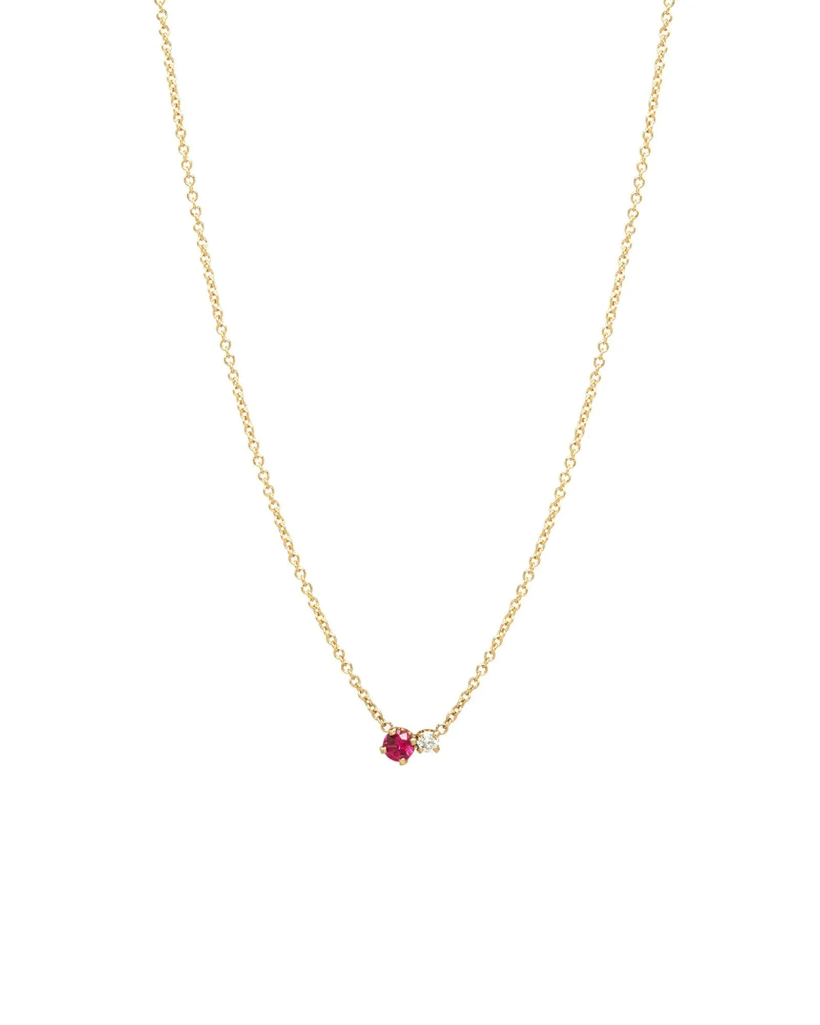 Diamond + Ruby Necklace sold by Blue Ruby
