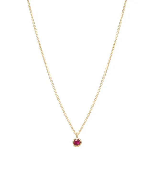 Single Pink Sapphire Bezel Pendant Necklace sold by Blue Ruby