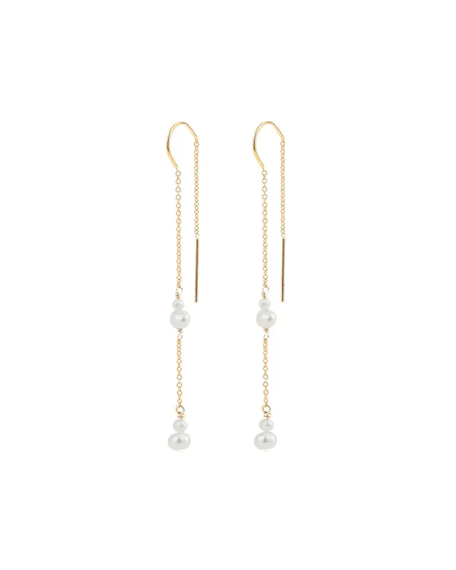 Curved Two Pearl Threaders sold by Blue Ruby