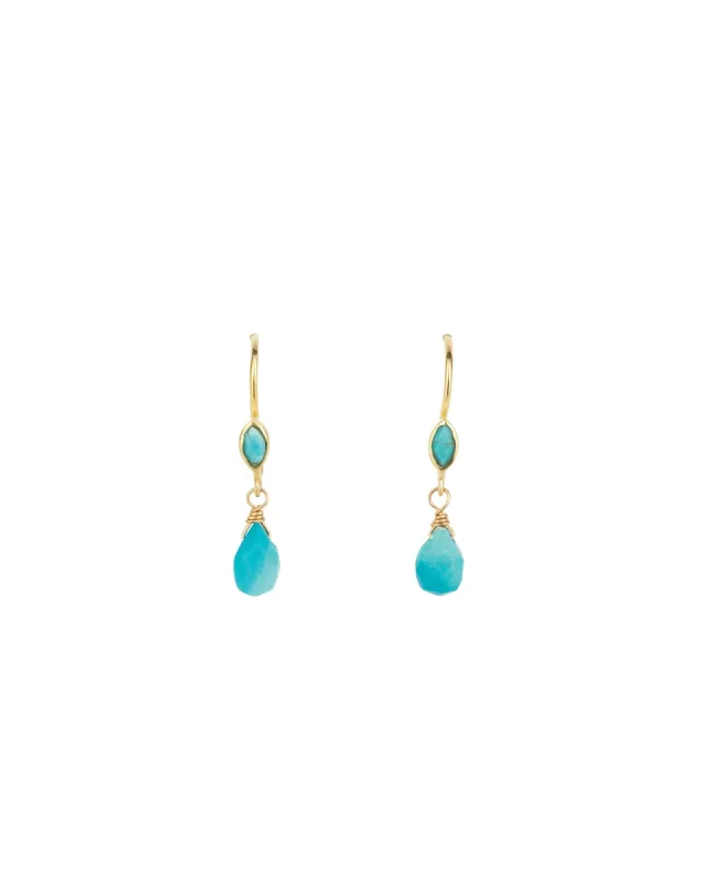 Bezel Stone Teardrop Hooks sold by Blue Ruby