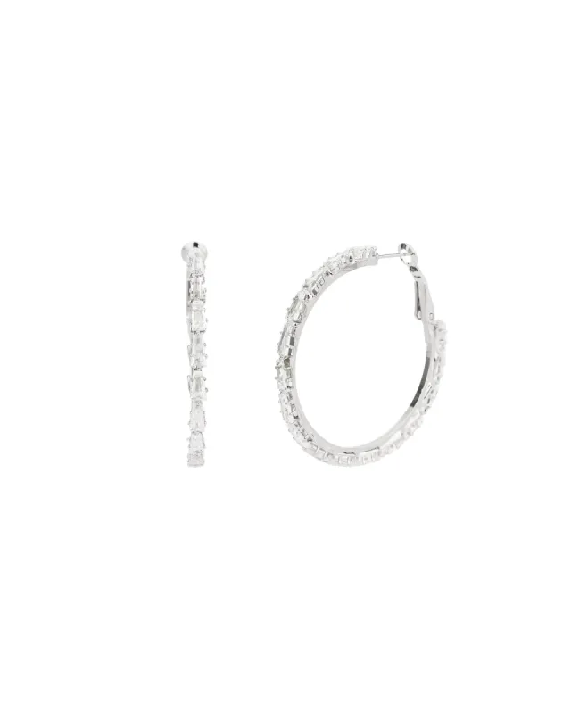 Baguette Crystal Hoop | 44mm sold by Blue Ruby