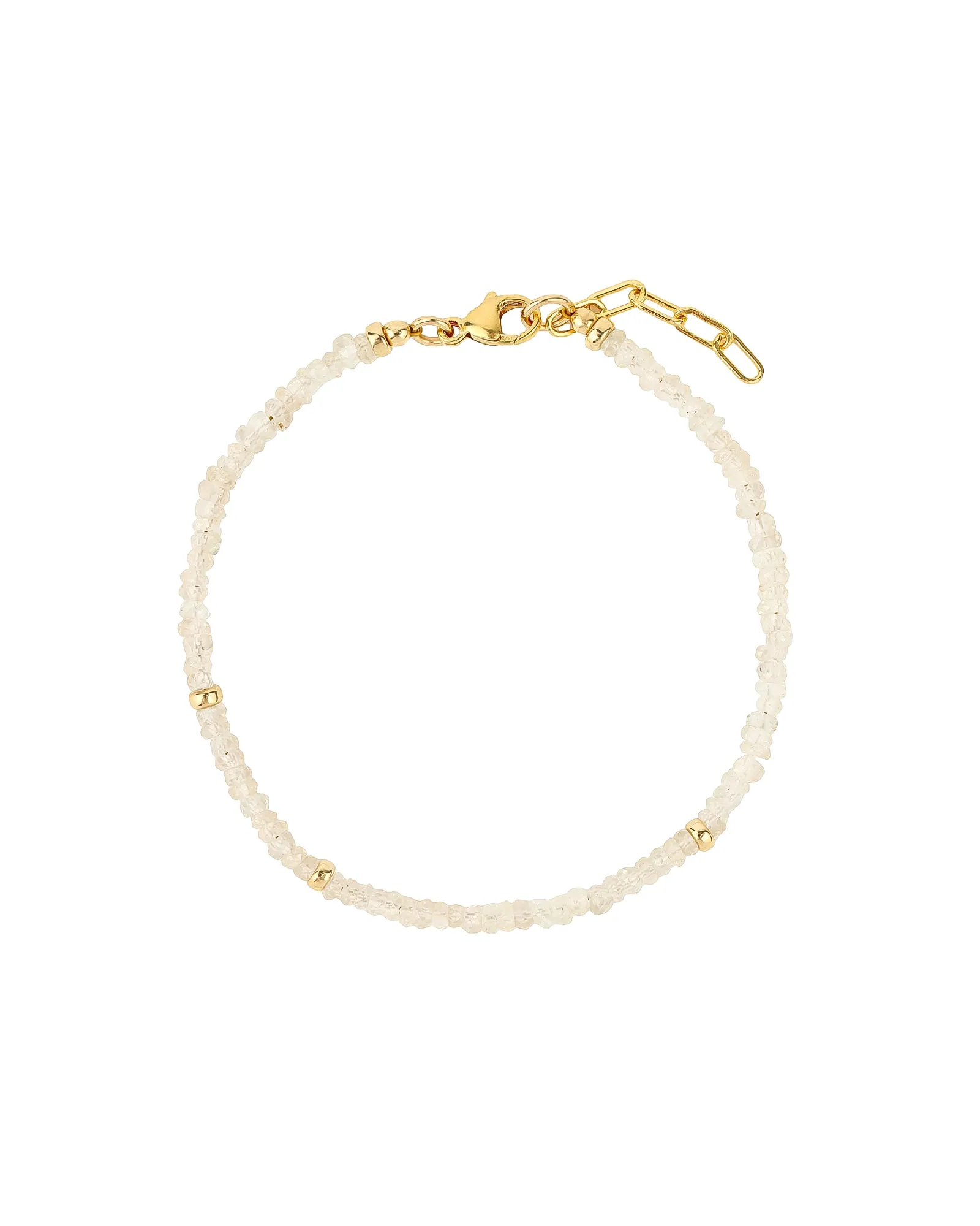 White Zircon Beaded Bracelet | 3mm sold by Blue Ruby