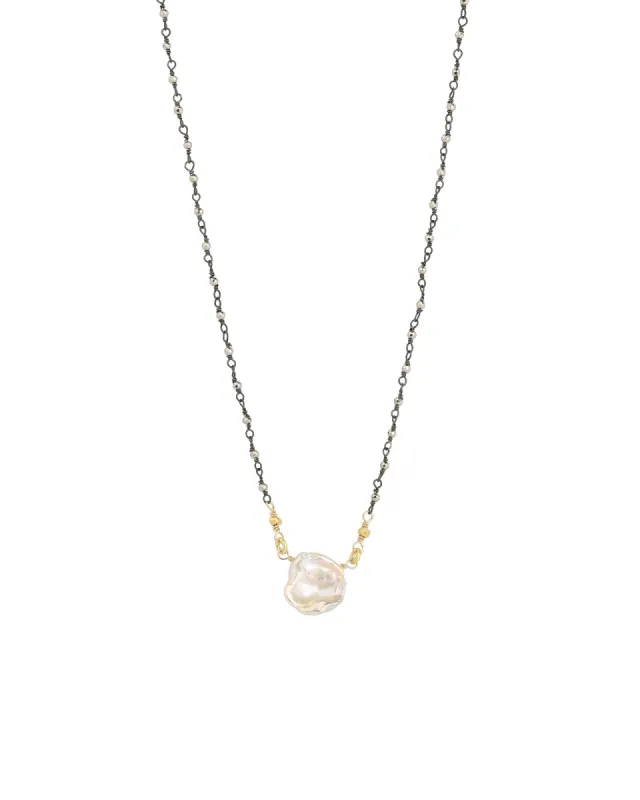 Keishi Pearl Beaded Chain Necklace sold by Blue Ruby