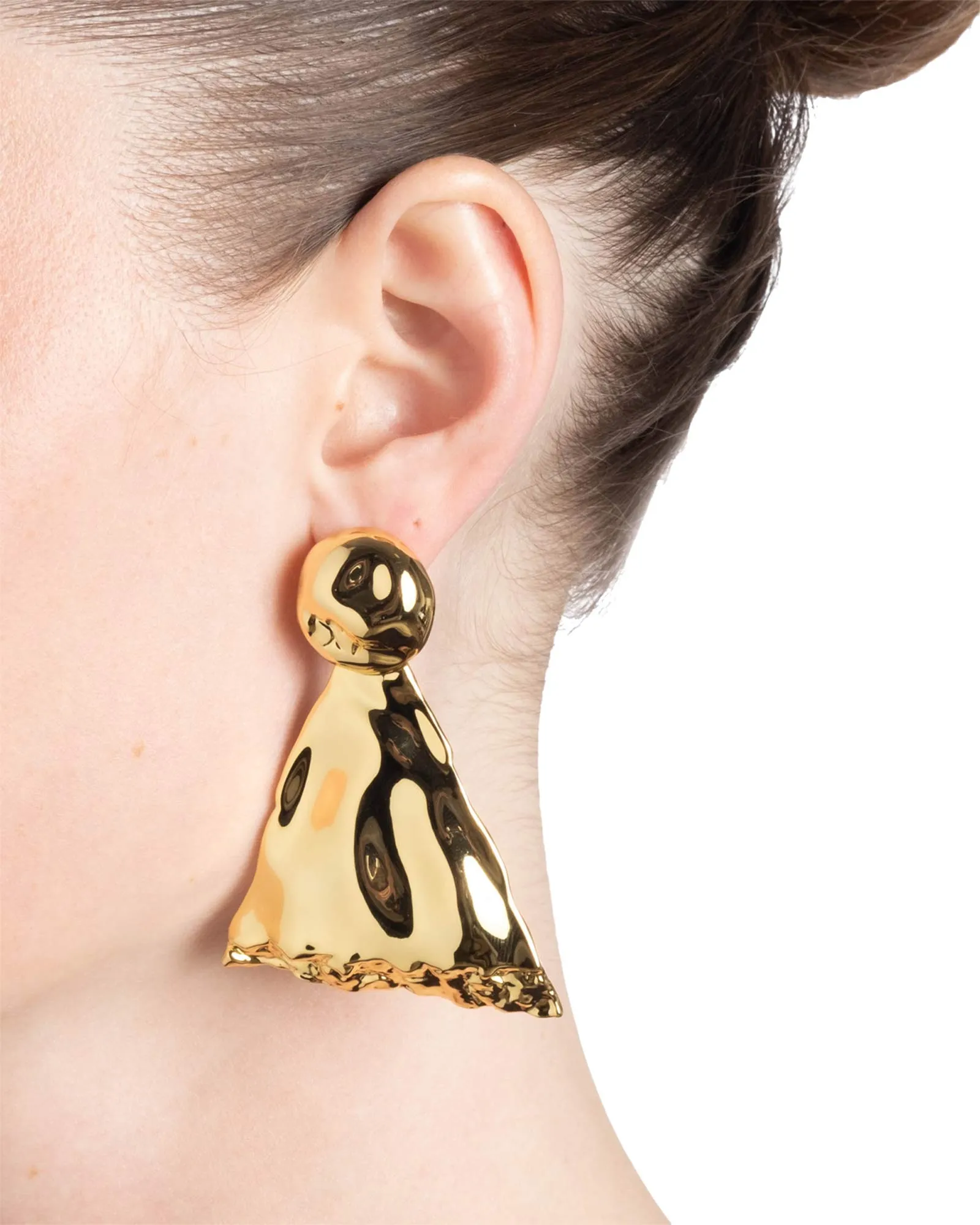Brut Gold Triangle Post Earrings sold by Blue Ruby product image thumbnail 2