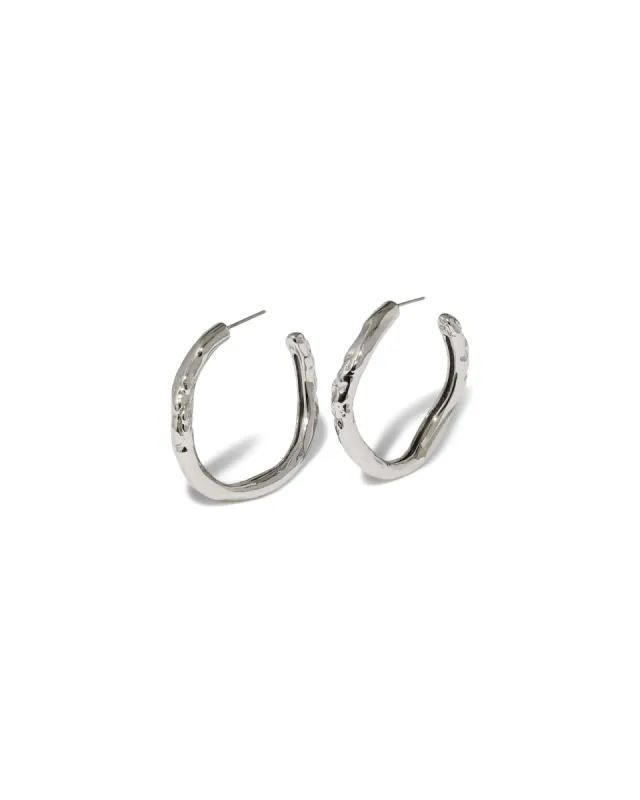 Brut Silver Tube Hoop Earrings sold by Blue Ruby