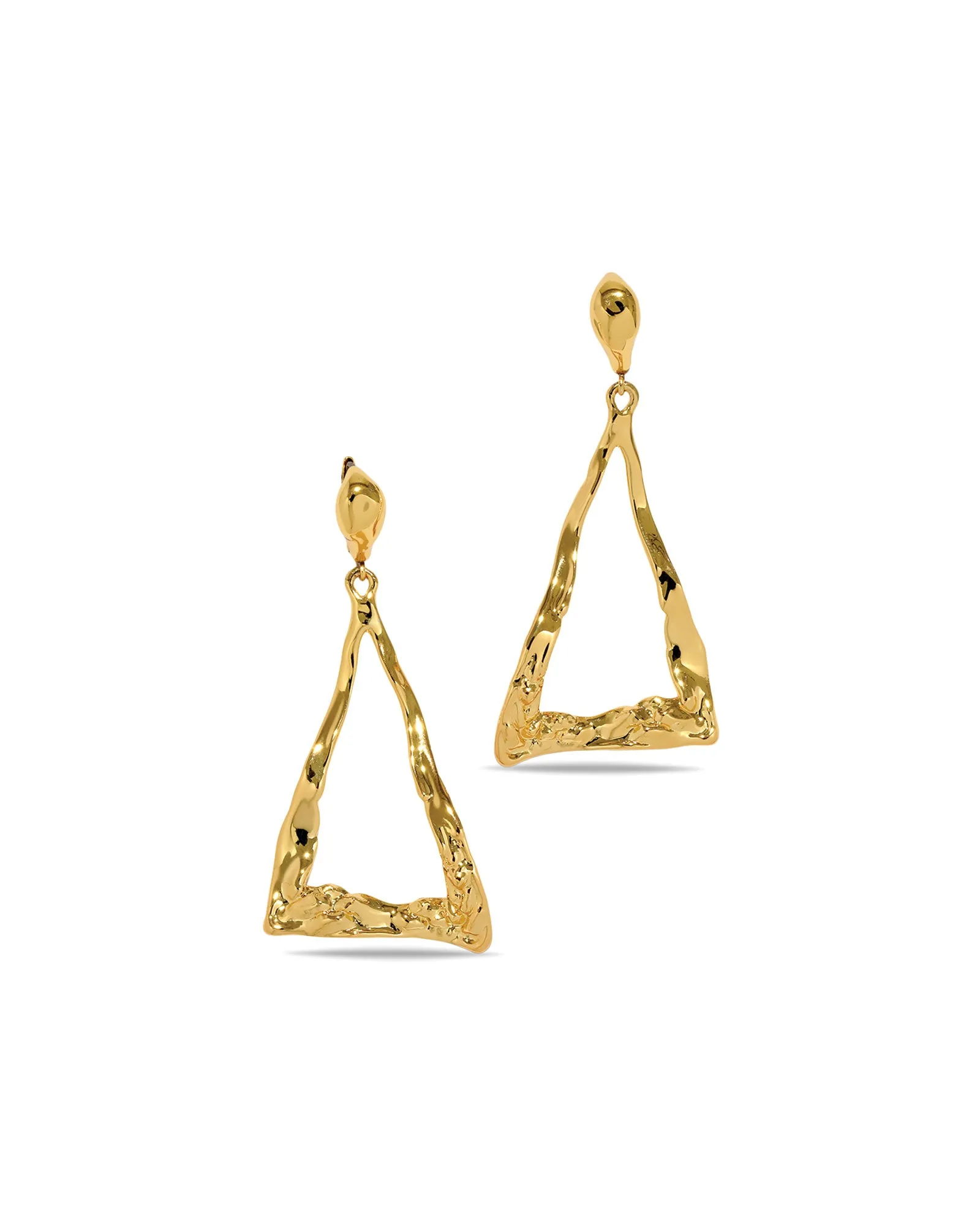 Brut Gold Cutout Triangle Drop Earring sold by Blue Ruby