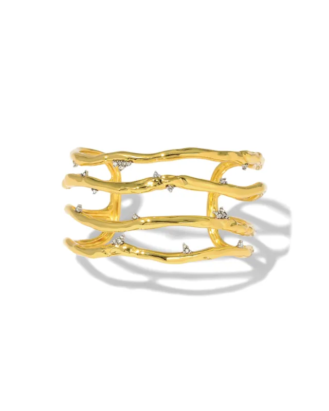Brut Gold Crystal Thorn Orbit Cuff sold by Blue Ruby