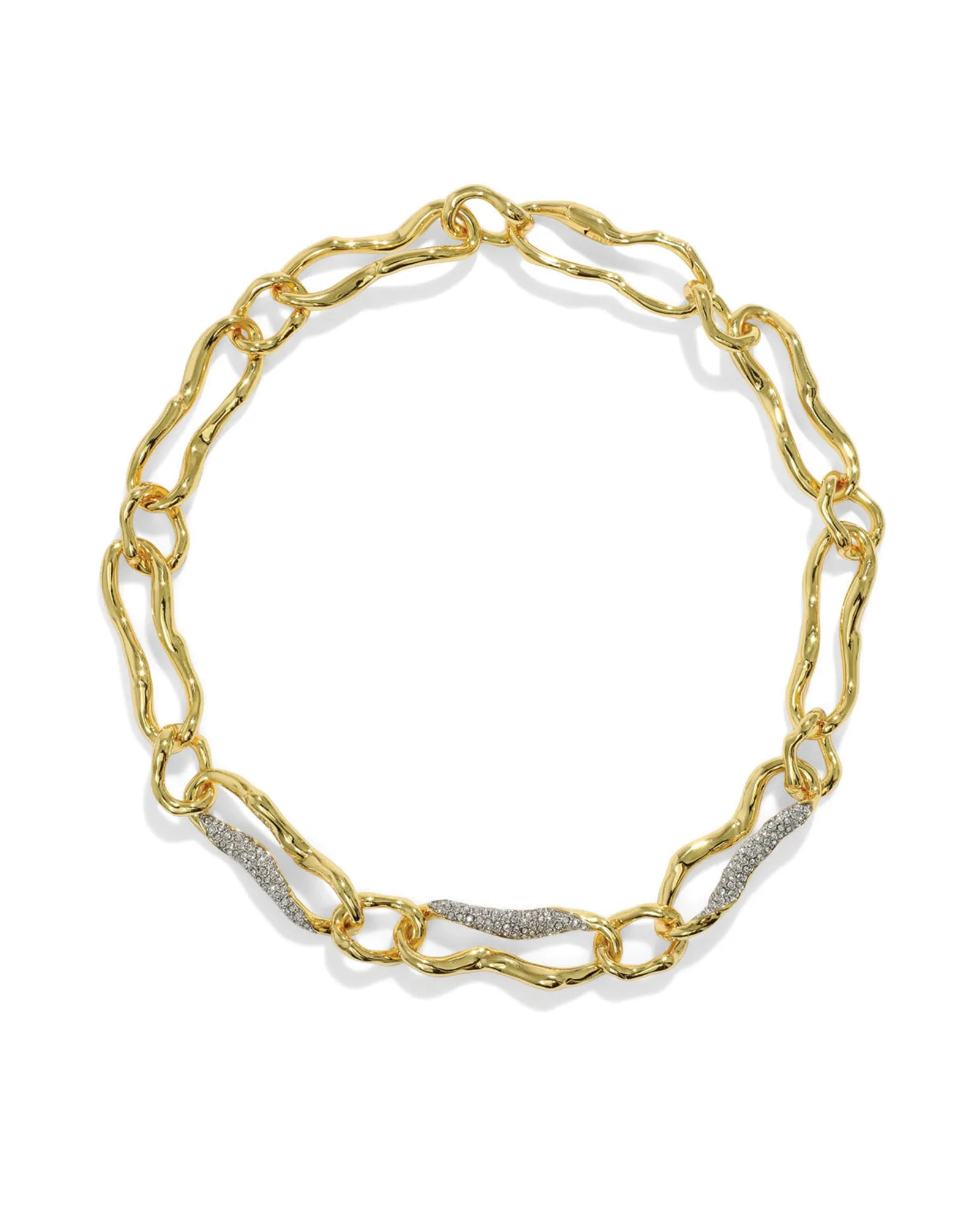 Solanales Gold Curved Link Necklace sold by Blue Ruby